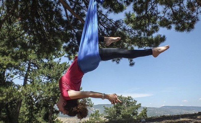 Köyde yoga ve fitness ile stres atıyorlar