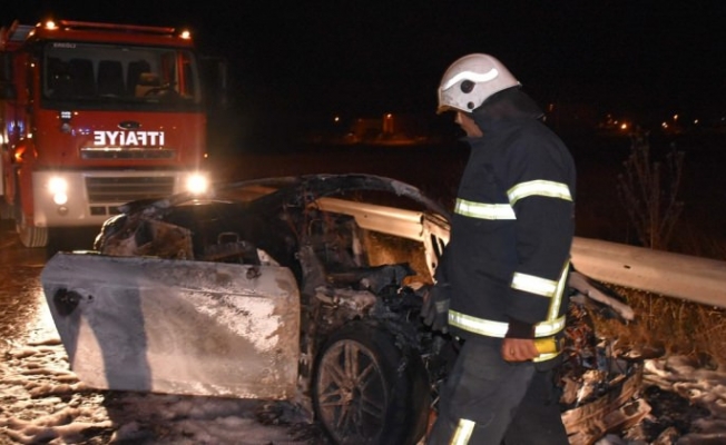 Tekirdağ'da araç yangını