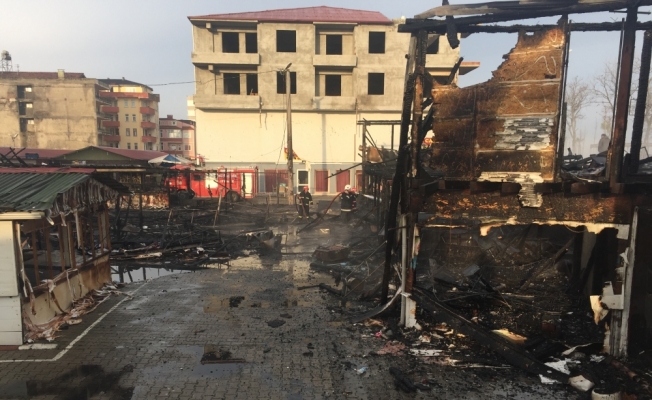 Sakarya'da ahşap iş yerleri yandı