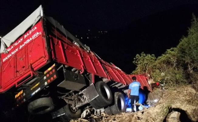 Bursa'da kamyon şarampole devrildi: 1 ölü