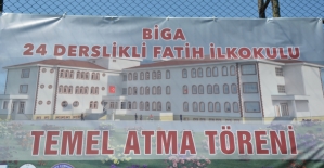 Biga'da Fatih İlkokulu temel atma töreni